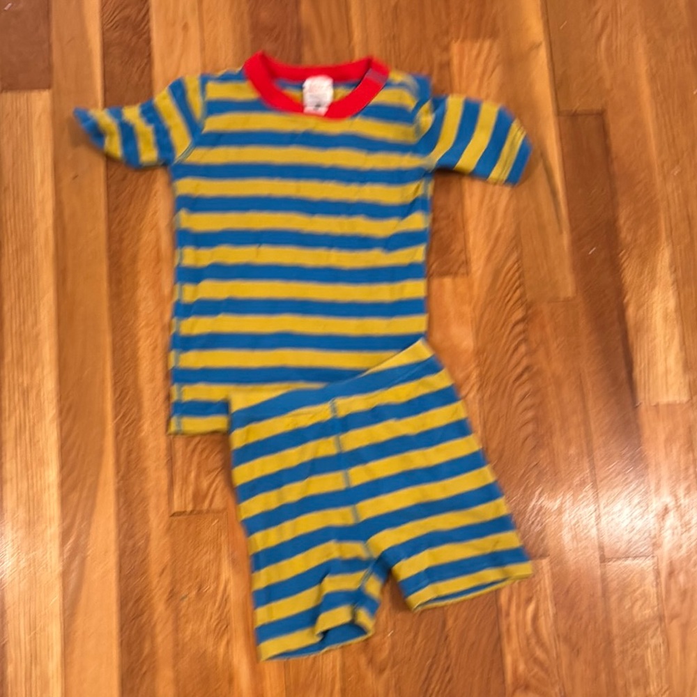 Striped Blue and Yellow Kids Pajamas